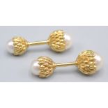 A pair of Tiffany cufflinks, designed by Jean Schlumberger in 18ct gold,
