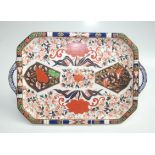 A Crown Derby porcelain tray, circa 1887, number 198, 32 x 49cm.