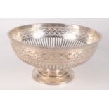 A Mappin & Webb pierced silver fruit bowl, Sheffield 1928, 18.5oz.