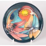 A Moorcroft pottery 'Mayfly'' pattern coaster, shape 780, by Emma Bossons,