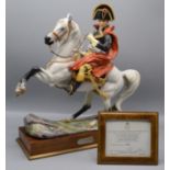 A Royal Worcester porcelain figure of Napoleon Bonaparte, on a wood and gilt metal plinth,