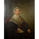A oil on canvas portrait of a seated lady by Barnard, mid 19th century, signed, 127 x 101cm.