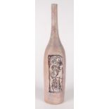 An Italian pottery Imola bottle vase, with original paper label and marks to base, height 44.2cm.