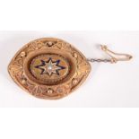 A Victorian high purity gold mourning brooch in Revivalist style,