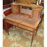 A late Victorian inlaid rosewood writing desk,