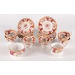 A Royal Albert 'Lady Hamilton' pattern tea service, comprising six cups and saucers,