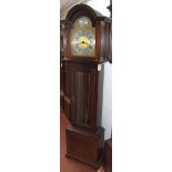 A George III style reproduction mahogany longcase clock, the brass dial signed Richard Broad,