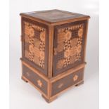 A Japanese parquetry inlaid cabinet, early 20th century,