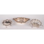 Three pierced silver bon bon baskets, 6.4oz.