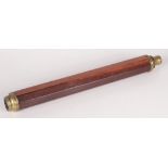 A single draw brass and octagonal wood cased telescope, late 18th/early 19th century,