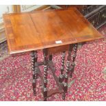 A spider frame twin flap table in early 18th century style with slender spiral supports height 68cm,