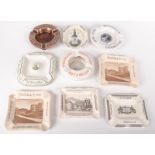 Nine advertising ceramic ashtrays, including Doulton & Co., Springfield, Dudley and Showroom.