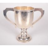A twin handled silver cup by Charles Boyton & Son Ltd London 1927, 12.9oz, height 18cm.