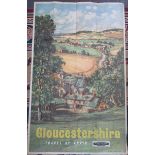 A British Rail poster, 'Gloucestershire Travel By Train', printed signature Claude Muncaster,