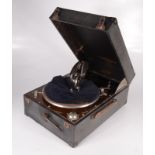 A Columbia portable gramophone, No 202, height 16.5cm, width 29.8cm, depth 41cm.