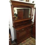 A late Victorian walnut mirror back sideboard,