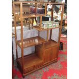A Chinese hardwood open display cabinet, with five shelves,