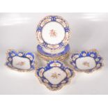 Six English porcelain floral and gilt decorated plates, 19th century, diameter 23.