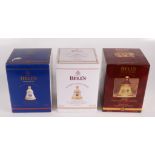 Three boxed bottles of Limited Edition Bell's Scotch Whisky, Christmas 1996, 2001 and 2009.