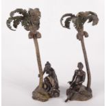 A pair of Viennese cold painted bronze figures, 19th century,