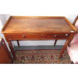 A Victorian mahogany side table, with two frieze drawers on turned tapering supports, height 78cm,