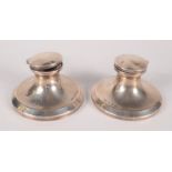 Two early George V filled silver ink wells.