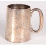 A plain Edwardian christening mug by Walker & Hall, engraved with the name 'Eddy,' London, 1908, 6.