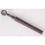 A Georgian steel corkscrew, the sheath of dodecagonal section.