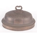 A Sheffield plate oval meat cover, 19th century,