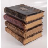 Four large Victorian leather bound photograph albums, two containing photos, largest size 30 x 23cm.