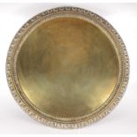 A large Persian brass circular tray, 19th century,