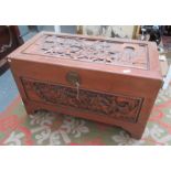 A Chinese camphor wood chest, early 20th century,