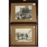 Two black and white photographs relating to Edward Prince of Wales' visit to The Scilly Isles in