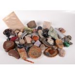A quantity of hardstones, to include agate slices, eggs, blue john, mookaite, rhodochrobite,
