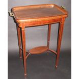 An Edwardian inlaid mahogany occasional table, the top fitted with a glazed, lift off,