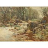 John Gutteridge SYKES Woodland Stream Watercolour SIgned 29 x 40cm Together with an Irish canal