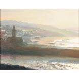 Andrew GIDDENS Porthleven Oil on canvas Signed Inscribed to the back 34 x 44cm