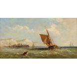 James Edwin MEADOWS Stiff Breeze Off Dover Oil on canvas Signed and dated 1867 30 x 55cm