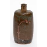 Bill MARSHALL A tenmoku glazed bottle vase with iron brushwork Impressed mark Height 24cm