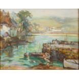 Garstin COX Coverack Harbour Oil on board Signed 26 x 34 cm