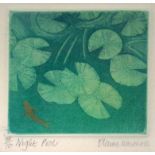 Elaine MARSHALL Night Pool Etching Signed, titled and numbered 38/150 6 x 6.