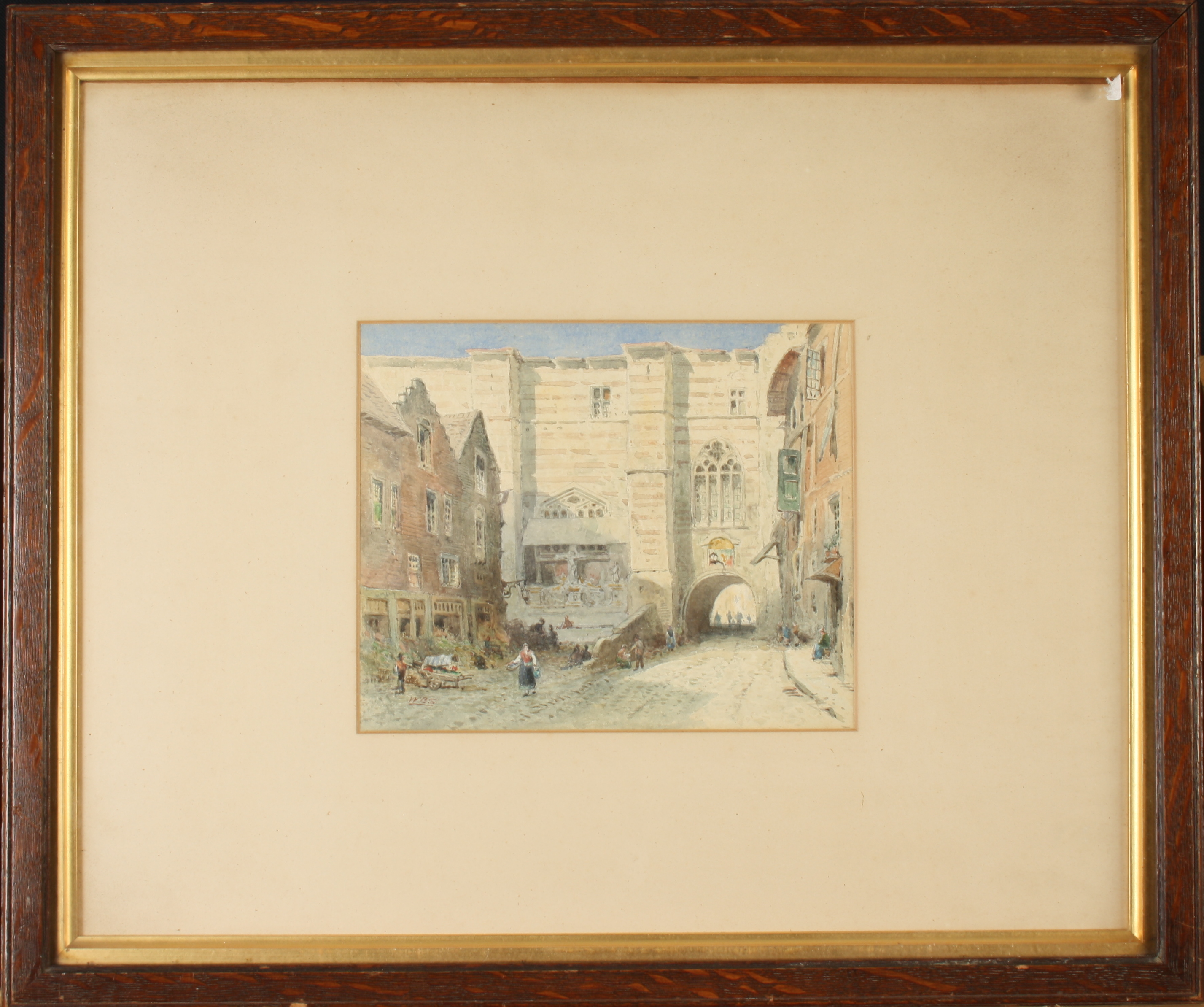 William Bell SCOTT Four Mediterranean watercolours including The Rialto Bridge One initialled - Image 3 of 7