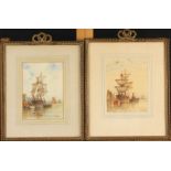 Frederick James ALDRIDGE Two marine watercolours Each signed Complimentary framing