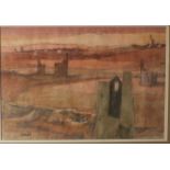 Ken SYMONDS Minescape, Troon Watercolour Signed,