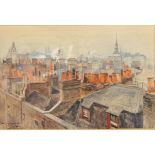 Tony GRUBHOFER London Rooftops Watercolour Signed, inscribed and dated 1901 20.