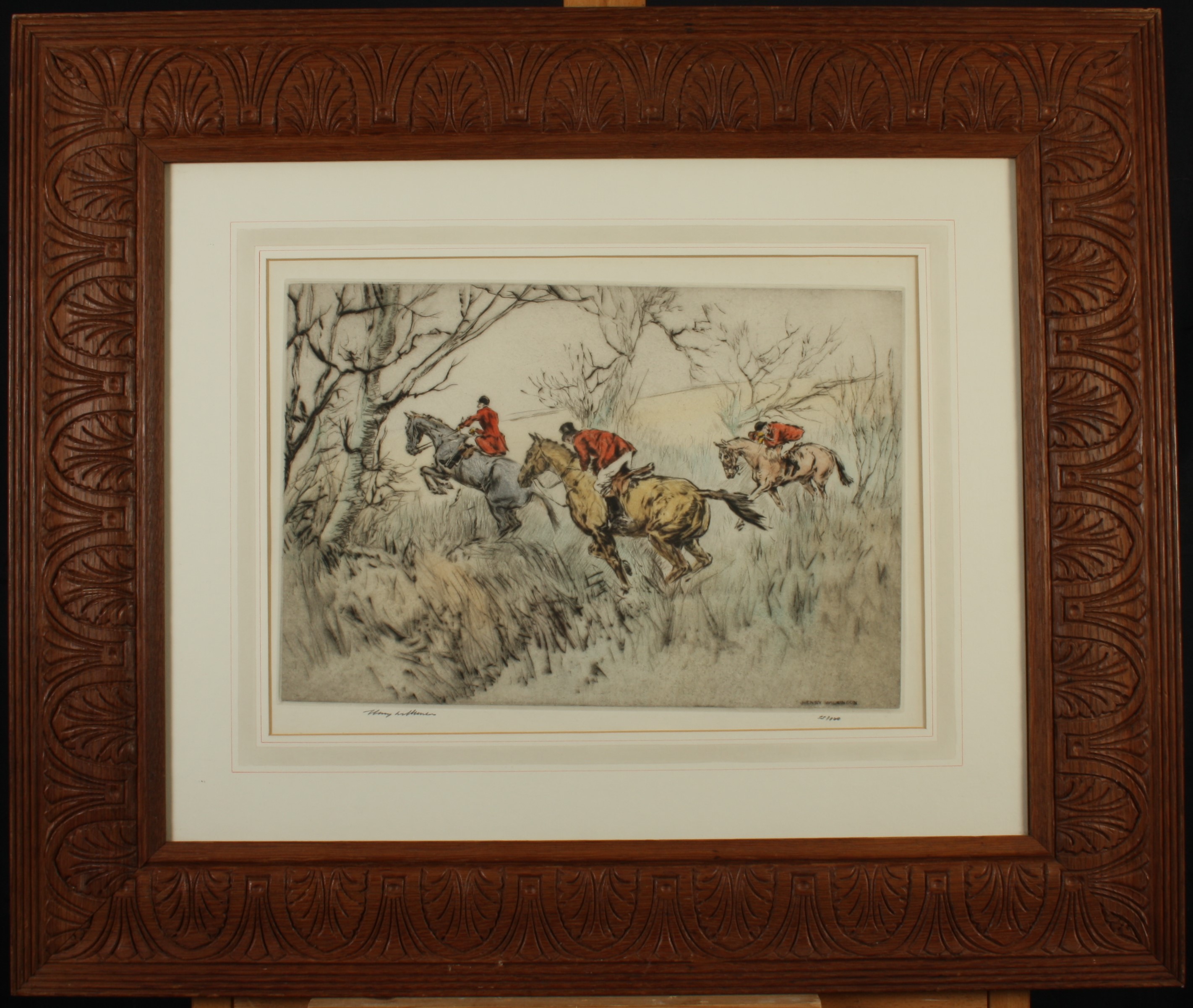 Henry WILKINSON Hunting Scenes, a pair Coloured etching Signed and numbered 27 x 39. - Image 5 of 5