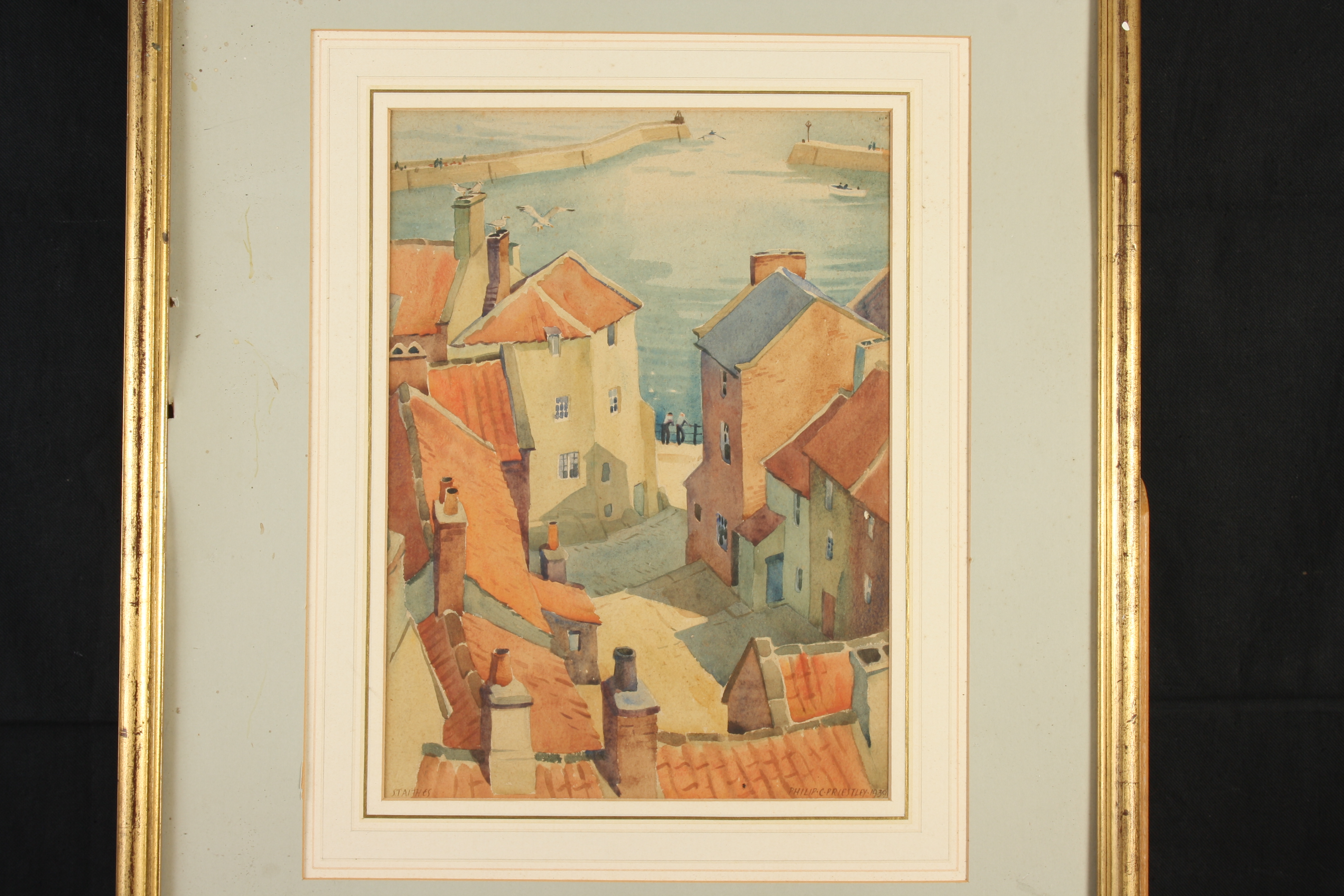 PHILIP COLINGWOOD PRIESTLEY Staithes Watercolour Signed,