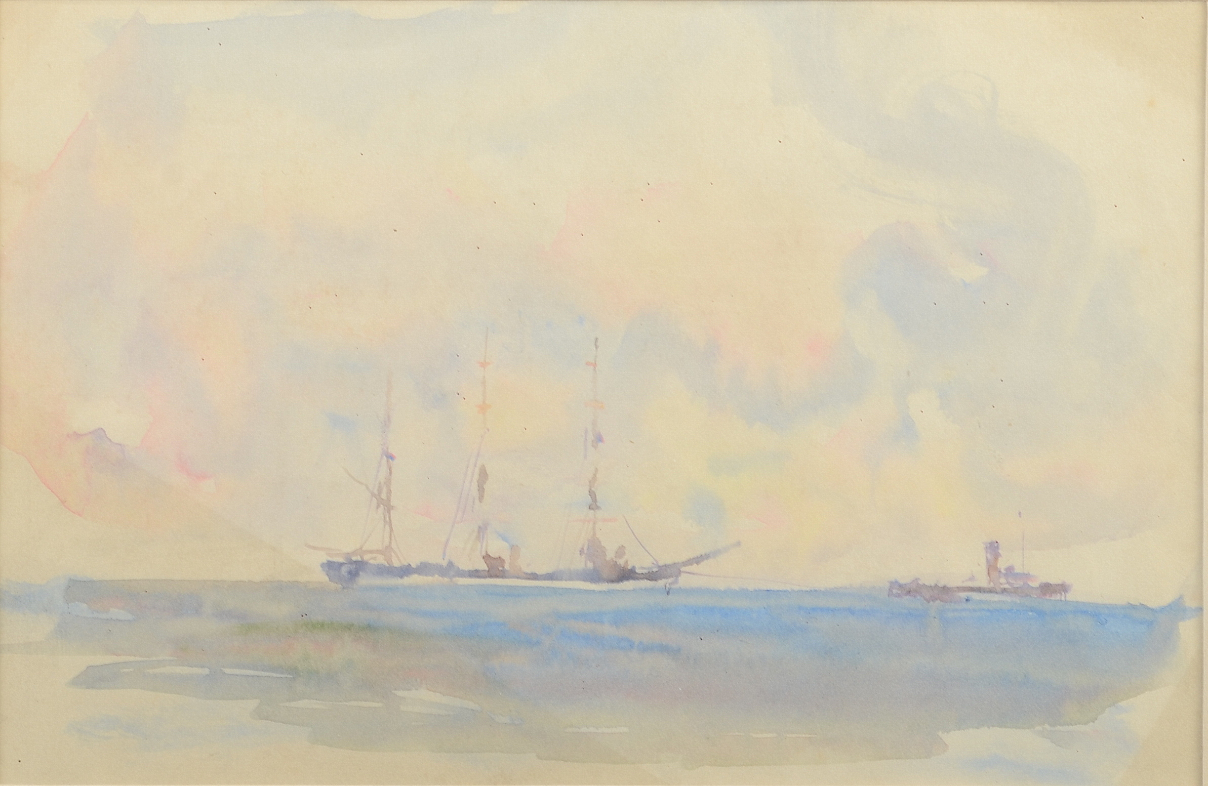 Henry Scott TUKE Under Tow Watercolour 11 x 17cm