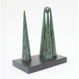 Chris BUCK Out of Chaos Bronze sculpture Maximum height including slate base 41cm (See