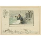 Charlie Johnson PAYNE Shepherding a Convoy Print Signed in pencil Sight size 30 x 42cm